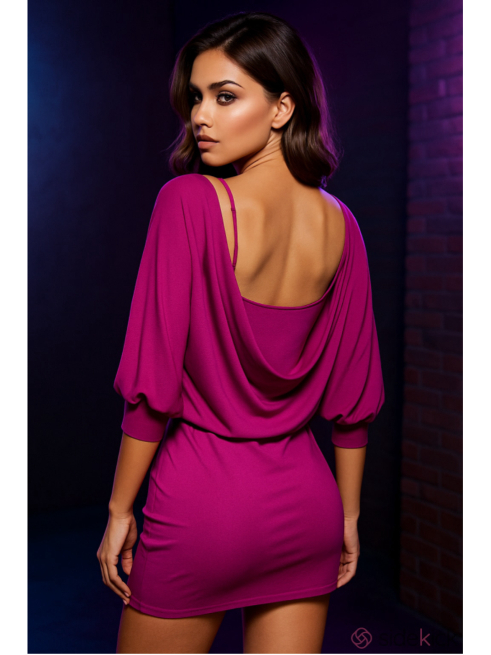 NWT BCBGeneration Fuchsia Blouson Mini Dress M Studio 54 Glam R8